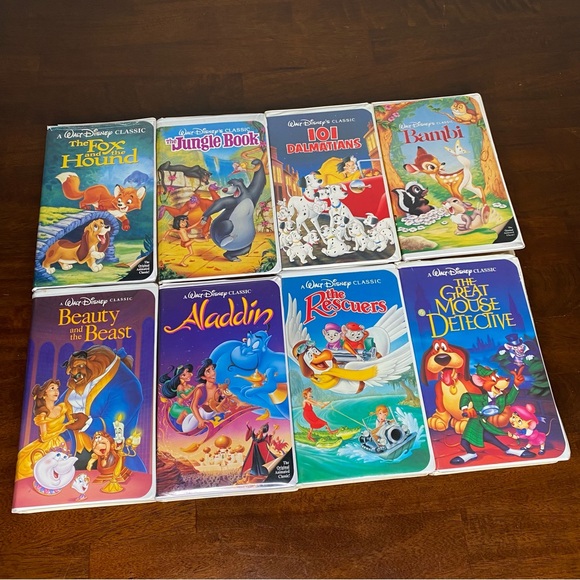Rare Lot of 8 Disney Black Diamond Classic VHS Tapes Movies Clamshell Case #6